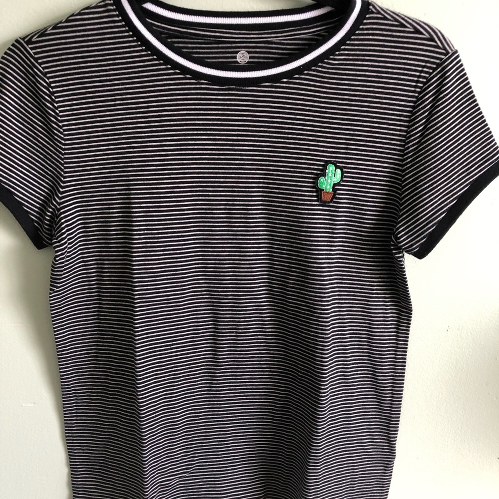 Stripe T-Shirt with Cactus patch
